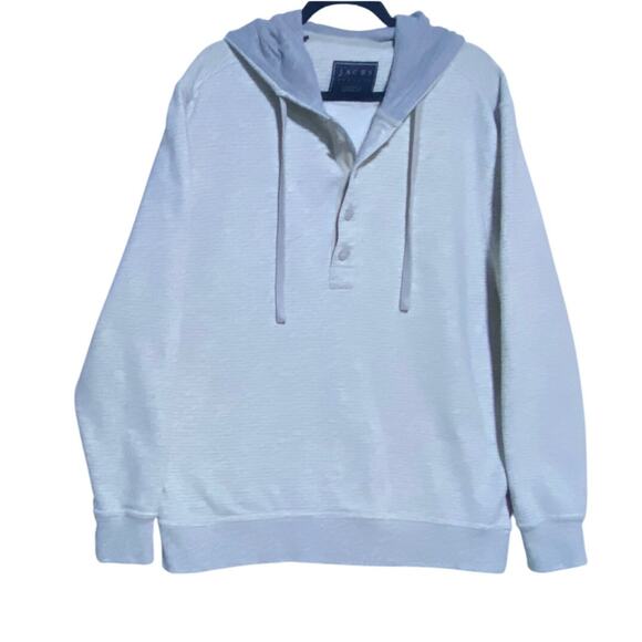 Jachs New York Tribeca Hoodie Sweatshirt Men's Size XL Grey White Stripes - Picture 1 of 8